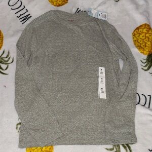 Gray Long Sleeve Basic Tee 8